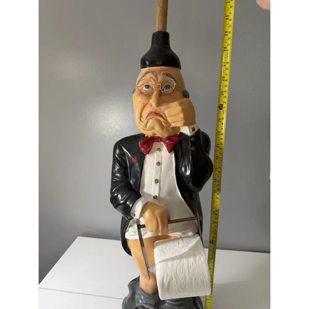 RARE Vintage Mr. Stinky Pants Down Old Man Butler Toilet Paper Holder unique